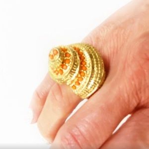 🌴 Faux Gold Adjustable Conch Seashell Shell Ring
